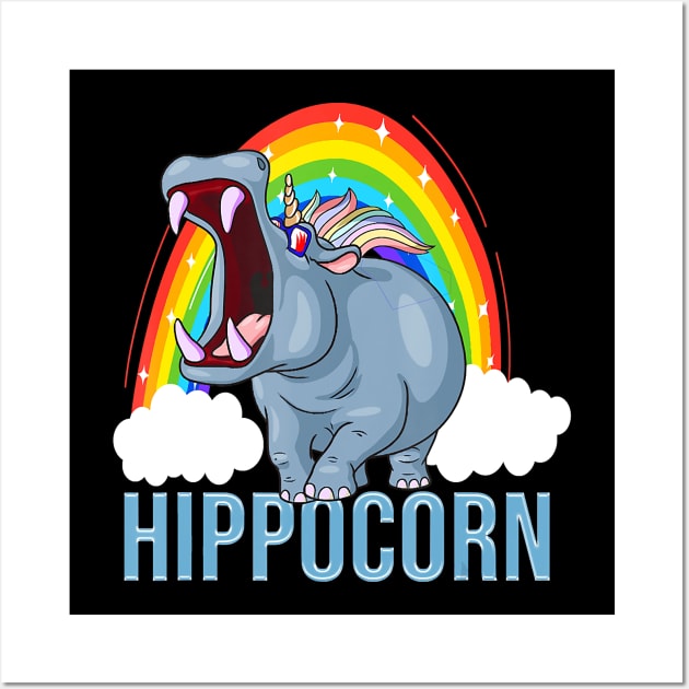 Funny Unicorn Hippo Hippocorn Wall Art by eldridgejacqueline